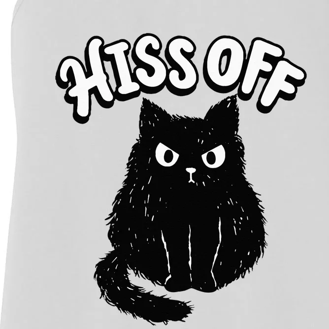 Hiss Off Grumpy Animal Lover Cute Kitten Cat Pet Owner Women's Racerback Tank