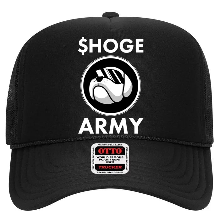 $HOGE ARMY Bitcoin Crypto Coin Doge High Crown Mesh Trucker Hat