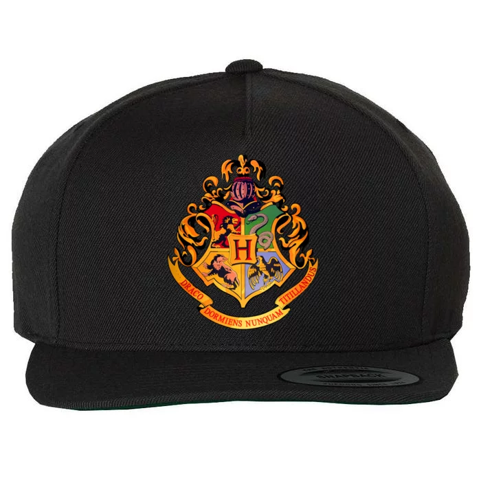 Hogwarts School Emblem Wool Snapback Cap