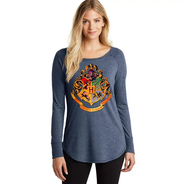 Hogwarts School Emblem Women's Perfect Tri Tunic Long Sleeve Shirt