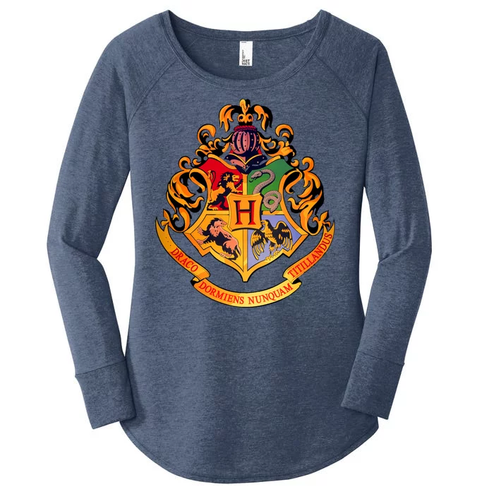 Hogwarts School Emblem Women's Perfect Tri Tunic Long Sleeve Shirt