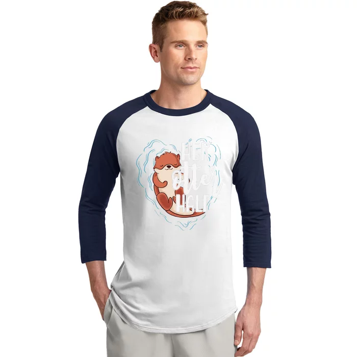 Her Otter Half Pun Romantic Couple Valentine's Day Baseball Sleeve Shirt