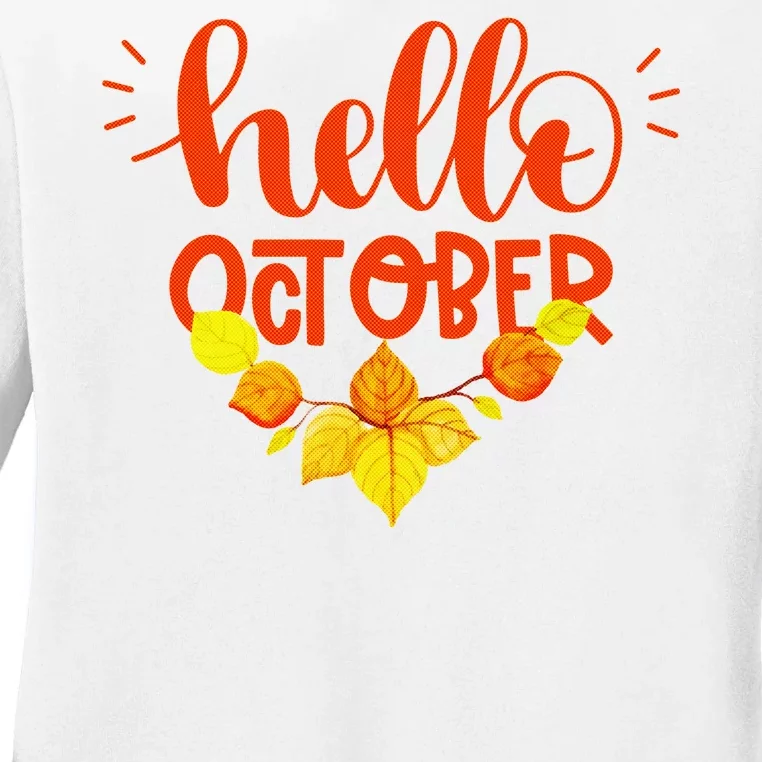 Hello October Ladies Long Sleeve Shirt