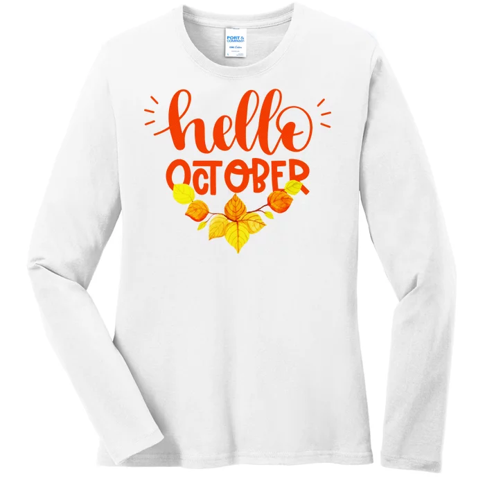 Hello October Ladies Long Sleeve Shirt