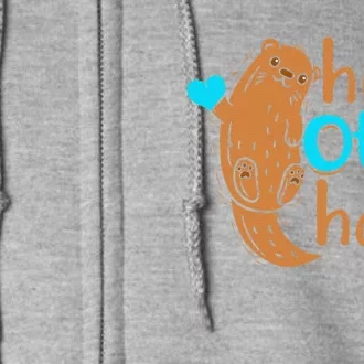 Her Otter Half Punny Romantic Couple Valentine's Day Full Zip Hoodie