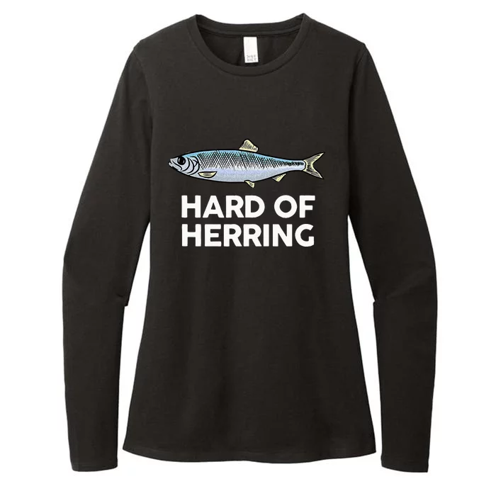 Hard Of Herring I Love Fishing Joke Fish Humour Funny Womens CVC Long Sleeve Shirt