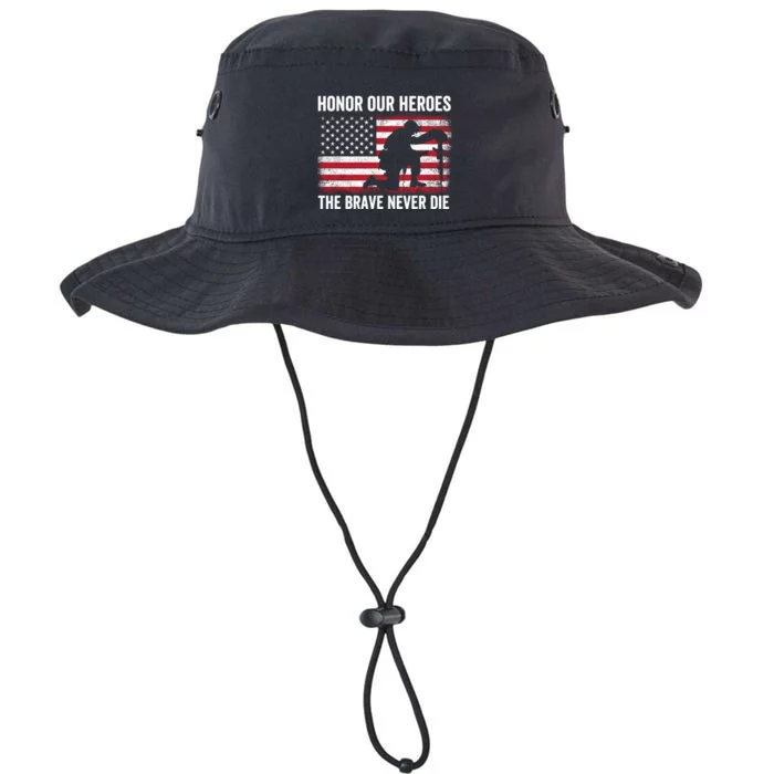 Honor Our Heroes The Brave Never Die Memorial Day Gift Legacy Cool Fit Booney Bucket Hat