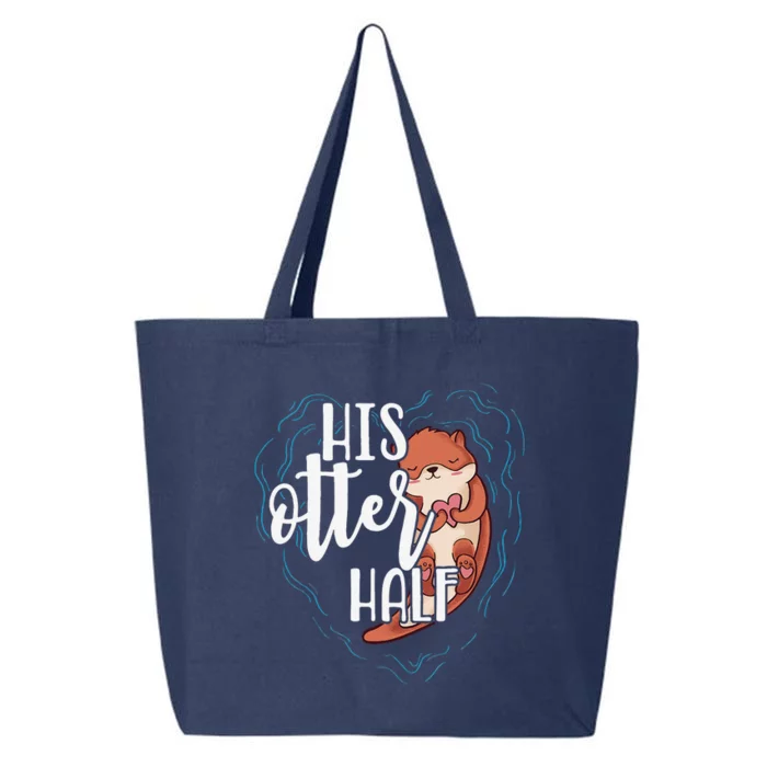 His Otter Half Pun Romantic Couple Valentine's Day 25L Jumbo Tote