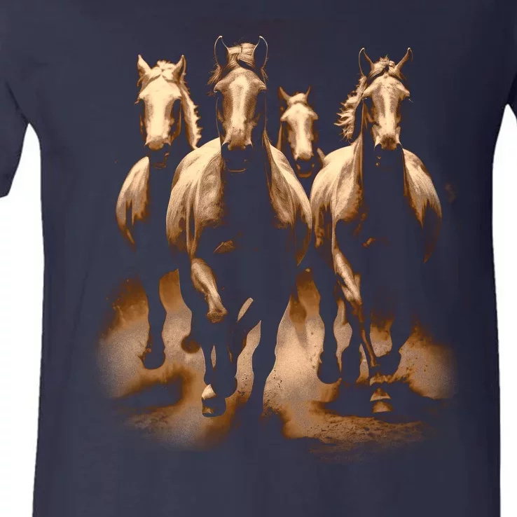 Herd Of Horses V-Neck T-Shirt