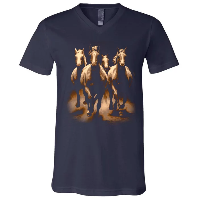 Herd Of Horses V-Neck T-Shirt