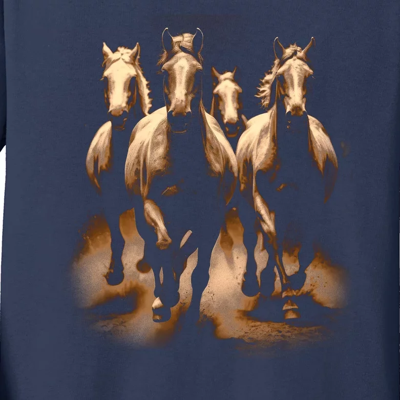 Herd Of Horses Kids Long Sleeve Shirt