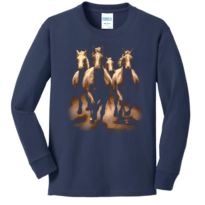 Herd Of Horses Kids Long Sleeve Shirt