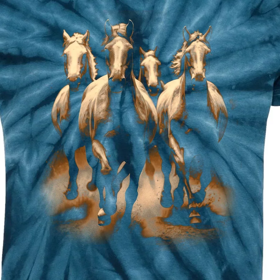 Herd Of Horses Kids Tie-Dye T-Shirt