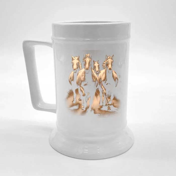 Herd Of Horses Front & Back Beer Stein