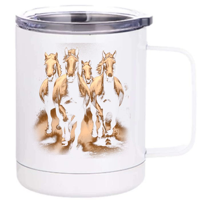 Herd Of Horses Front & Back 12oz Stainless Steel Tumbler Cup