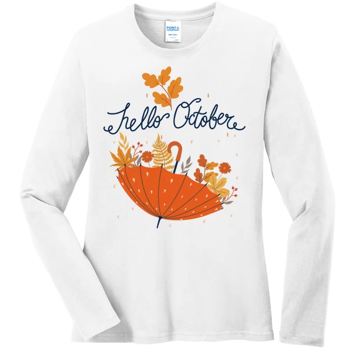 Hello October Ladies Long Sleeve Shirt