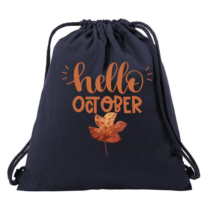 Hello October Drawstring Bag