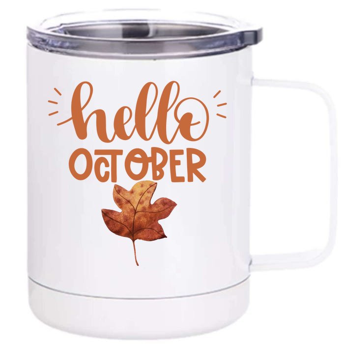 Hello October Front & Back 12oz Stainless Steel Tumbler Cup