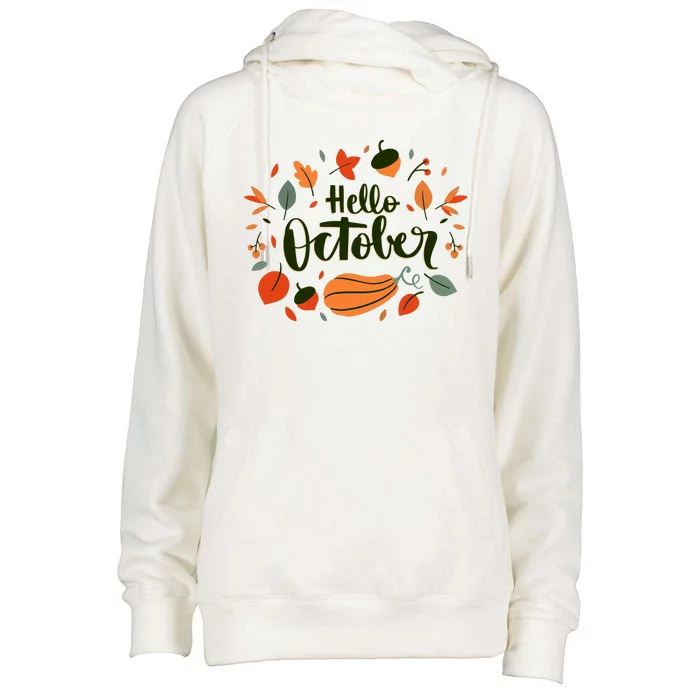 Hello October Womens Funnel Neck Pullover Hood