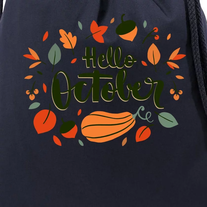 Hello October Drawstring Bag