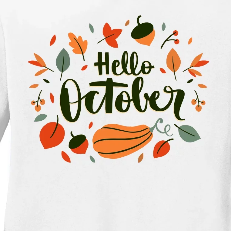 Hello October Ladies Long Sleeve Shirt