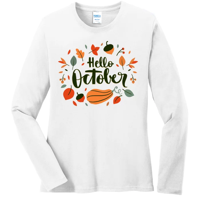 Hello October Ladies Long Sleeve Shirt