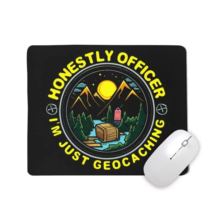 Honestly Officer IM Just Geocaching Map Reading Geocache Mousepad