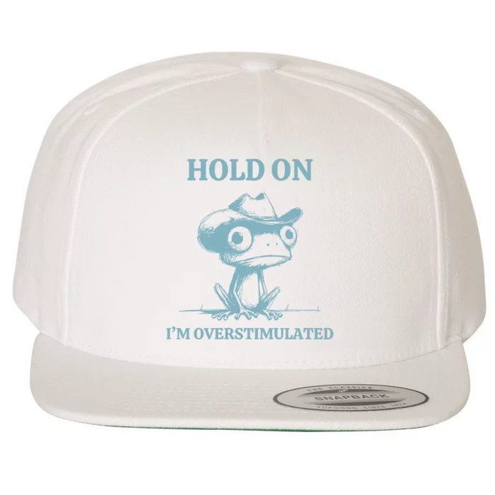 Hold On Im Overstimulated Frog Wool Snapback Cap