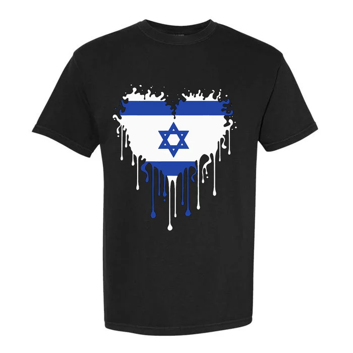 Heart Of Israel Flag I Stand With Israel Heritage Israeli Garment-Dyed Heavyweight T-Shirt