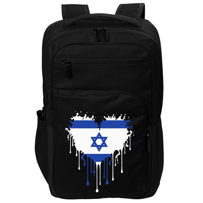 Heart Of Israel Flag I Stand With Israel Heritage Israeli Impact Tech Backpack