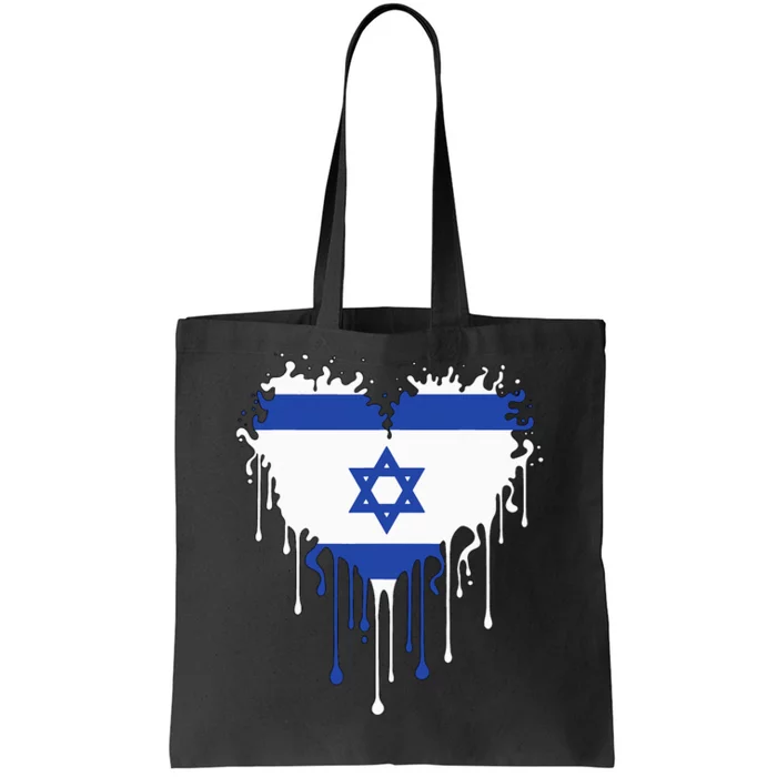 Heart Of Israel Flag I Stand With Israel Heritage Israeli Tote Bag