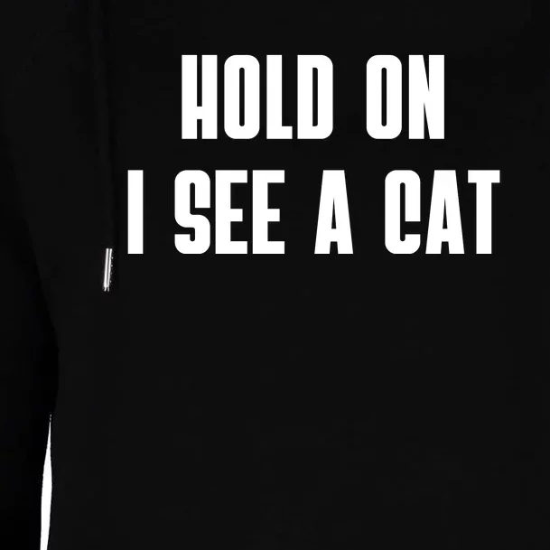 Hold On I See A Cat Cat Person Cat Lover Womens Funnel Neck Pullover Hood