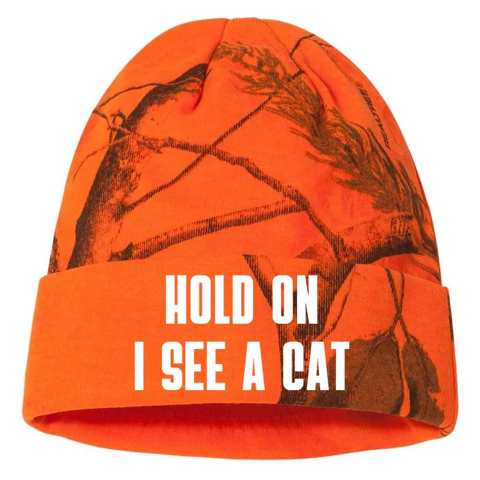 Hold On I See A Cat Cat Person Cat Lover Kati - 12in Camo Beanie