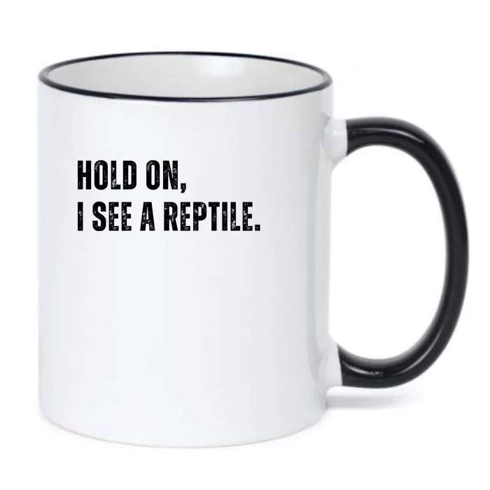 Hold On I See A Reptile Black Color Changing Mug