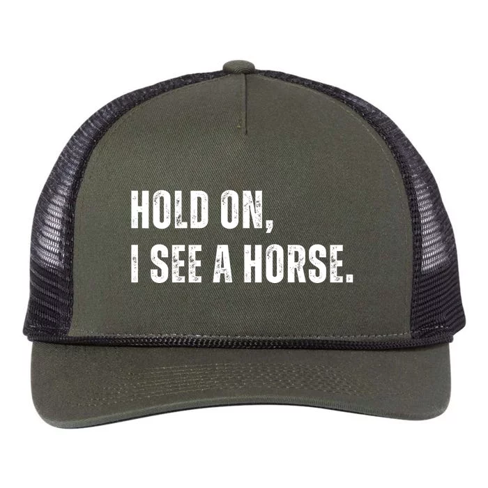 Hold On I See A Horse Retro Rope Trucker Hat Cap