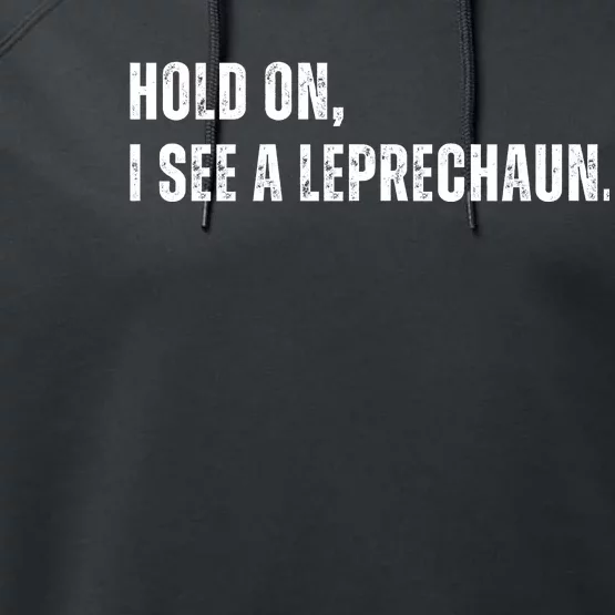 Hold On I See A Leprechaun Performance Fleece Hoodie