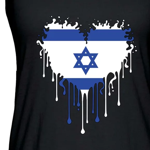 Heart Of Israel Flag Ladies Essential Flowy Tank