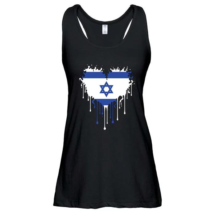 Heart Of Israel Flag Ladies Essential Flowy Tank