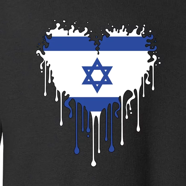 Heart Of Israel Flag Toddler Sweatshirt