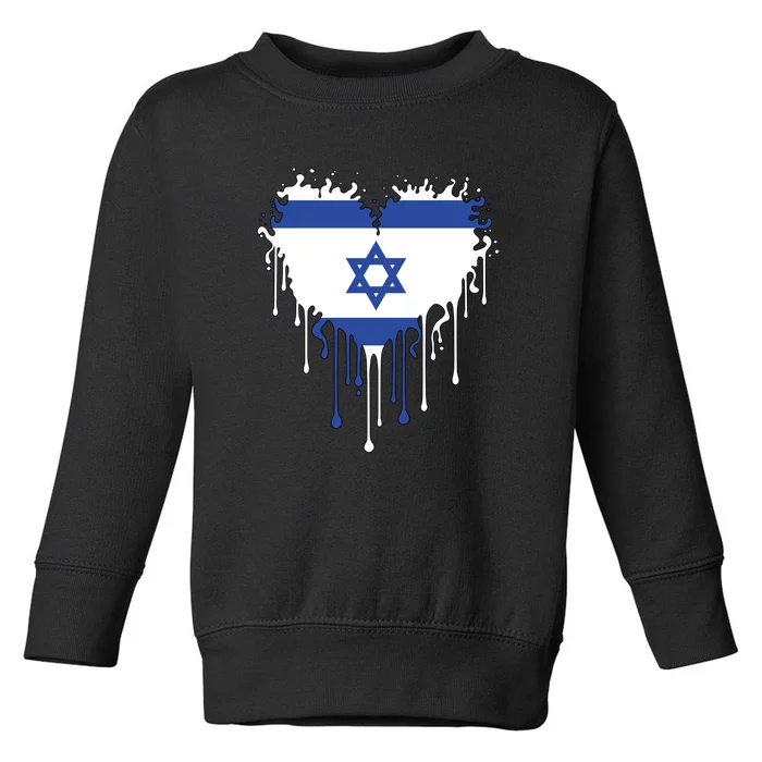 Heart Of Israel Flag Toddler Sweatshirt