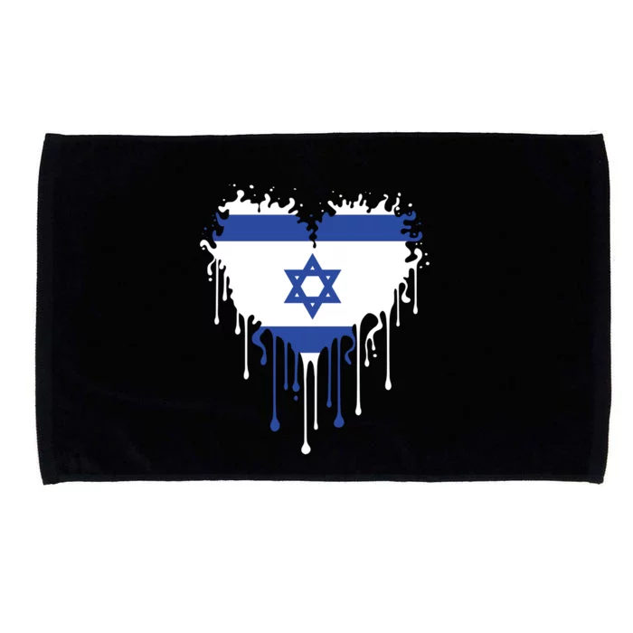 Heart Of Israel Flag Microfiber Hand Towel