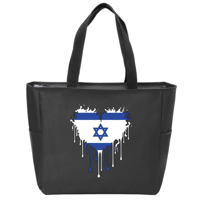 Heart Of Israel Flag Zip Tote Bag