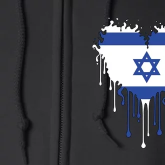 Heart Of Israel Flag Full Zip Hoodie