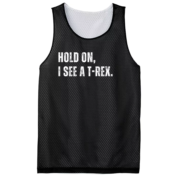 Hold On I See A Trex Mesh Reversible Basketball Jersey Tank