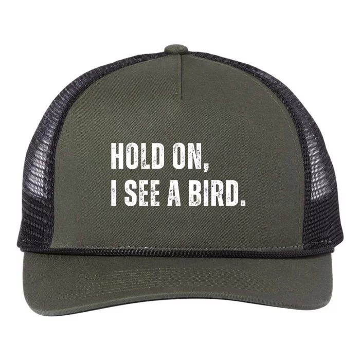 Hold On I See A Bird Retro Rope Trucker Hat Cap