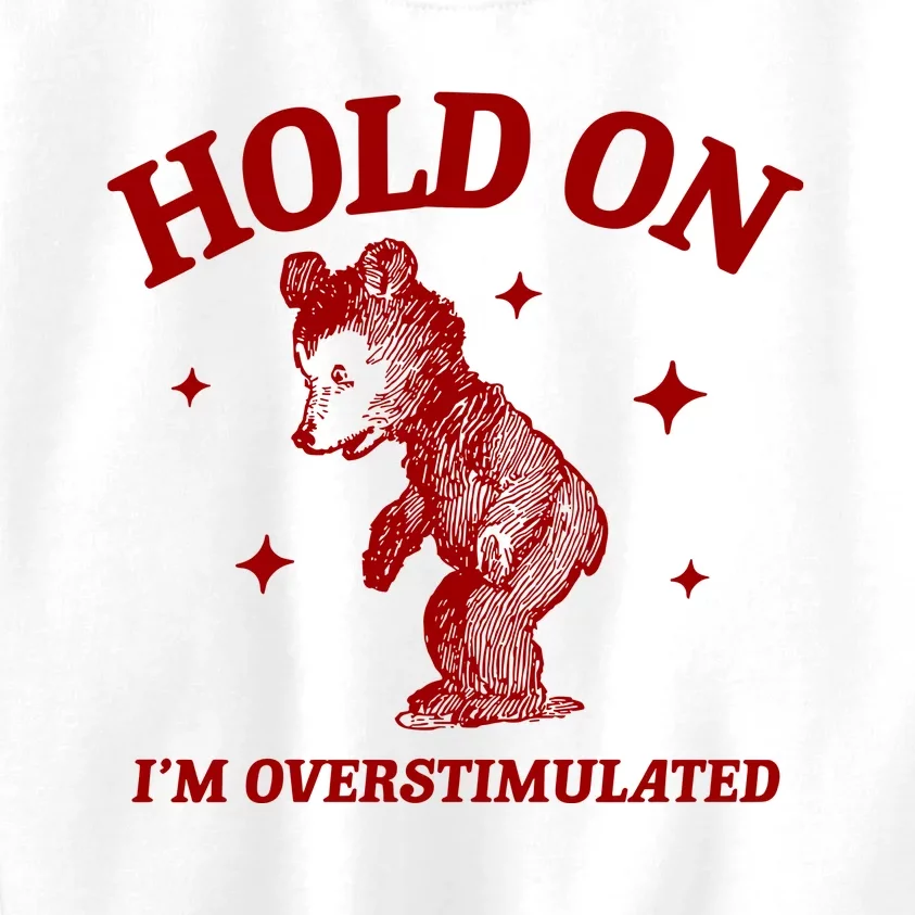 Hold On I’M Overstimulated Bear Kids Sweatshirt