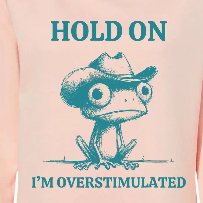 Hold On IM Overstimulated Frog Adhd And Anxiety Funny Frog Womens California Wash Sweatshirt