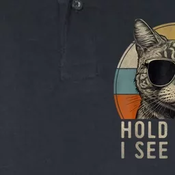 Hold On I See A Cat Funny Cat Shirts For Women , Cat Dad Softstyle Adult Sport Polo