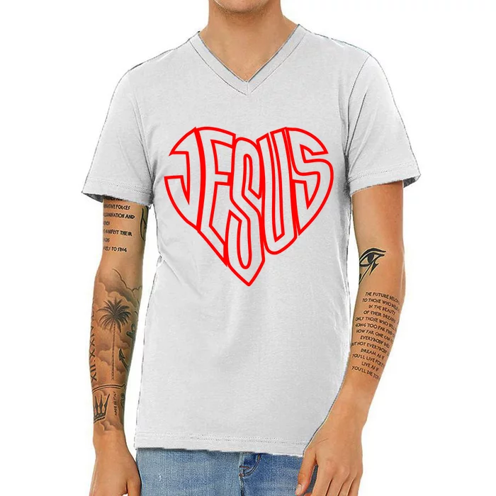 Heart Of Jesus V-Neck T-Shirt