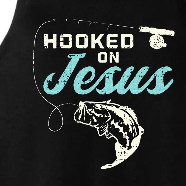 Hook On Jesus Bass Fishing Christian Religious God Gift Ladies Tri-Blend Wicking Tank